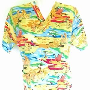 Disney Scrub Top Lion King Size Small  Simba